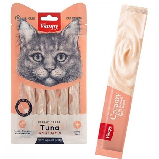 بستنی گربه ونپی با طعم ماهی تن و سالمون Tuna & Salmon وزن 14 گرم-Wanpy tuna & salmon for cats