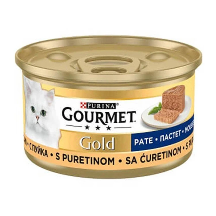 کنسرو گربه گورمت مدل "Gold Pate" با طعم بوقلمون وزن 85 گرم|نمایندگی گورمت در ایران