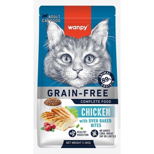 قیمت و خرید غذای خشک گربه بالغ ونپی مدل گرین فری طعم مرغ | Wanpy Adult Cat Food Grain Free Chicken Flavor